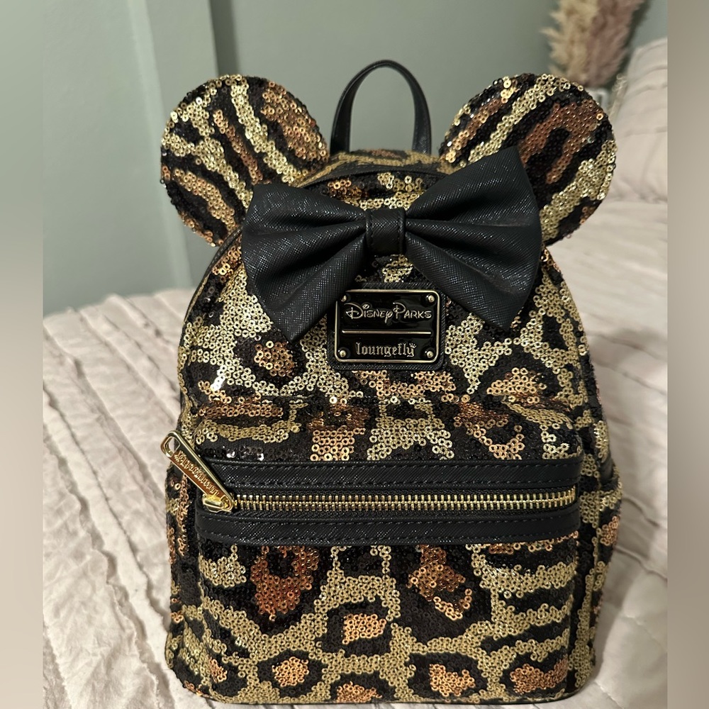 BNWT - Loungefly Disney Backpack: Leopard Sequin